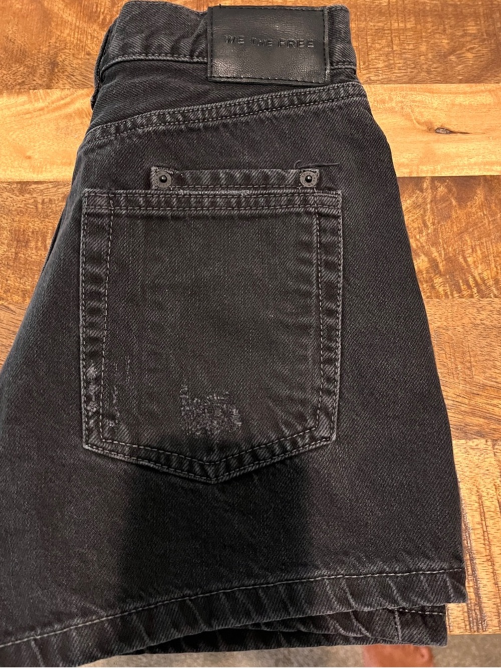 Free People Women Black Denim Shorts